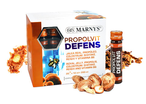 MARNYS® PROPOLVIT DEFENS. Maisto papildas imunitetui ir energijai su bičių pieneliu ir grybais, 20 buteliukų po 10 ml