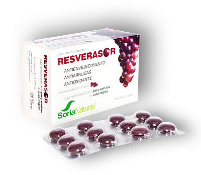 RESVERASOR. Sausosios juodųjų vynuogių odelių ir sėklų sultys, 60 tab.