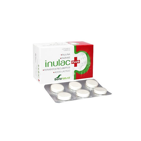 INULAC PLUS. Maisto papildas su inulinu, laktobakterijomis, virškinimo fermentais. Čiulpiamosios tabletės