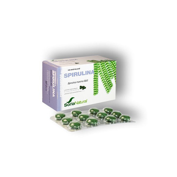 COMPRIMIDOS DE SPIRULINA – PLOKŠČIŲJŲ VINGRŪNIŲ TABLETĖS. Maisto papildas, 60 tab.