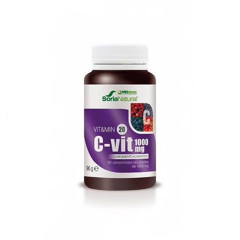 C-VIT 1000 mg. Maisto papildas su daug vitamino C, 60 tabl.