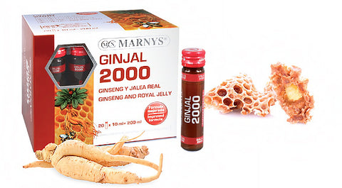 MARNYS® GINJAL 2000. Maisto papildas imunitetui ir energijai su bičių pieneliu ir ženšeniu, 20 buteliukų po 10 ml
