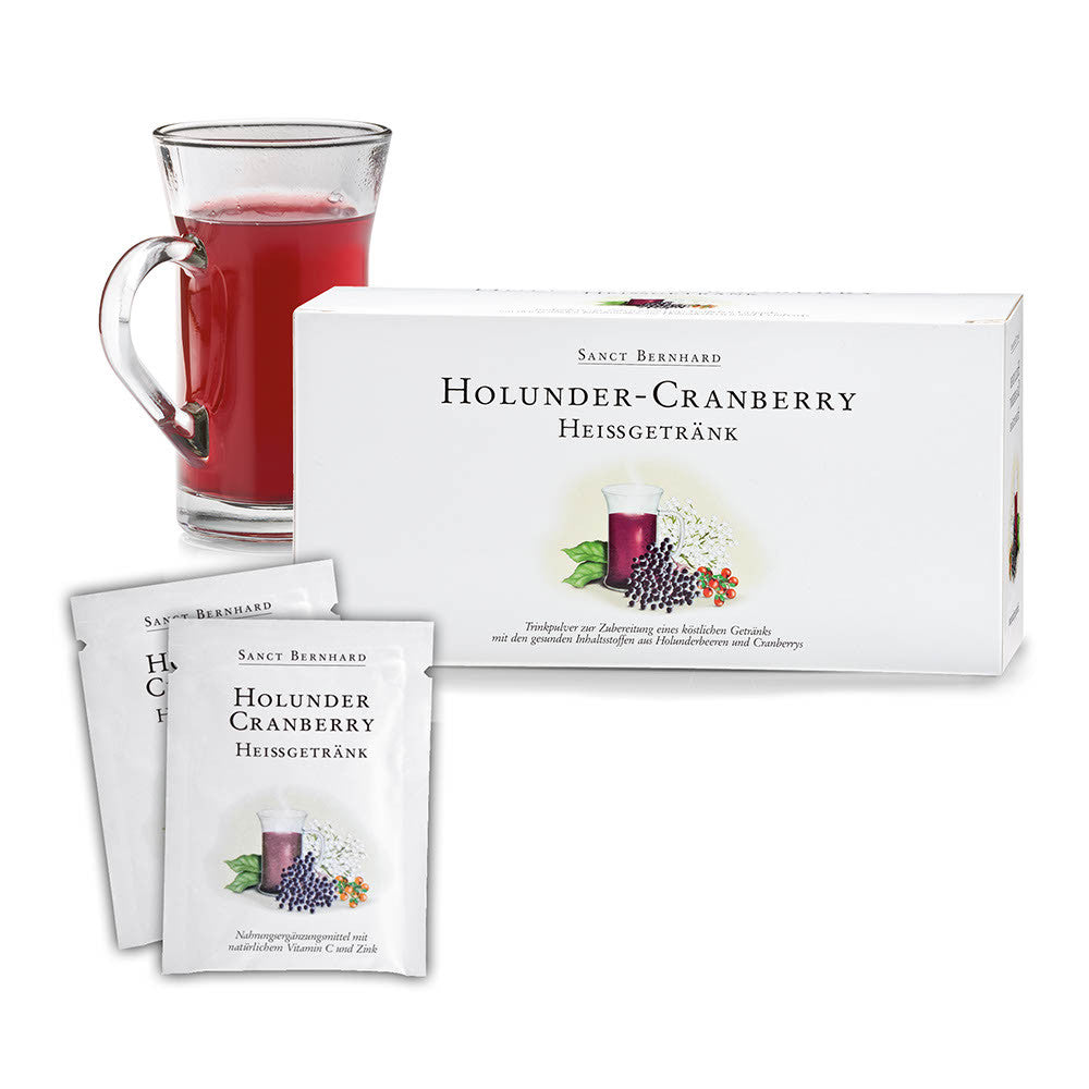 Holunder-Cranberry Heissgetrank – Šeivamedžių ir spanguolių karštas gėrimas, 30 pak.